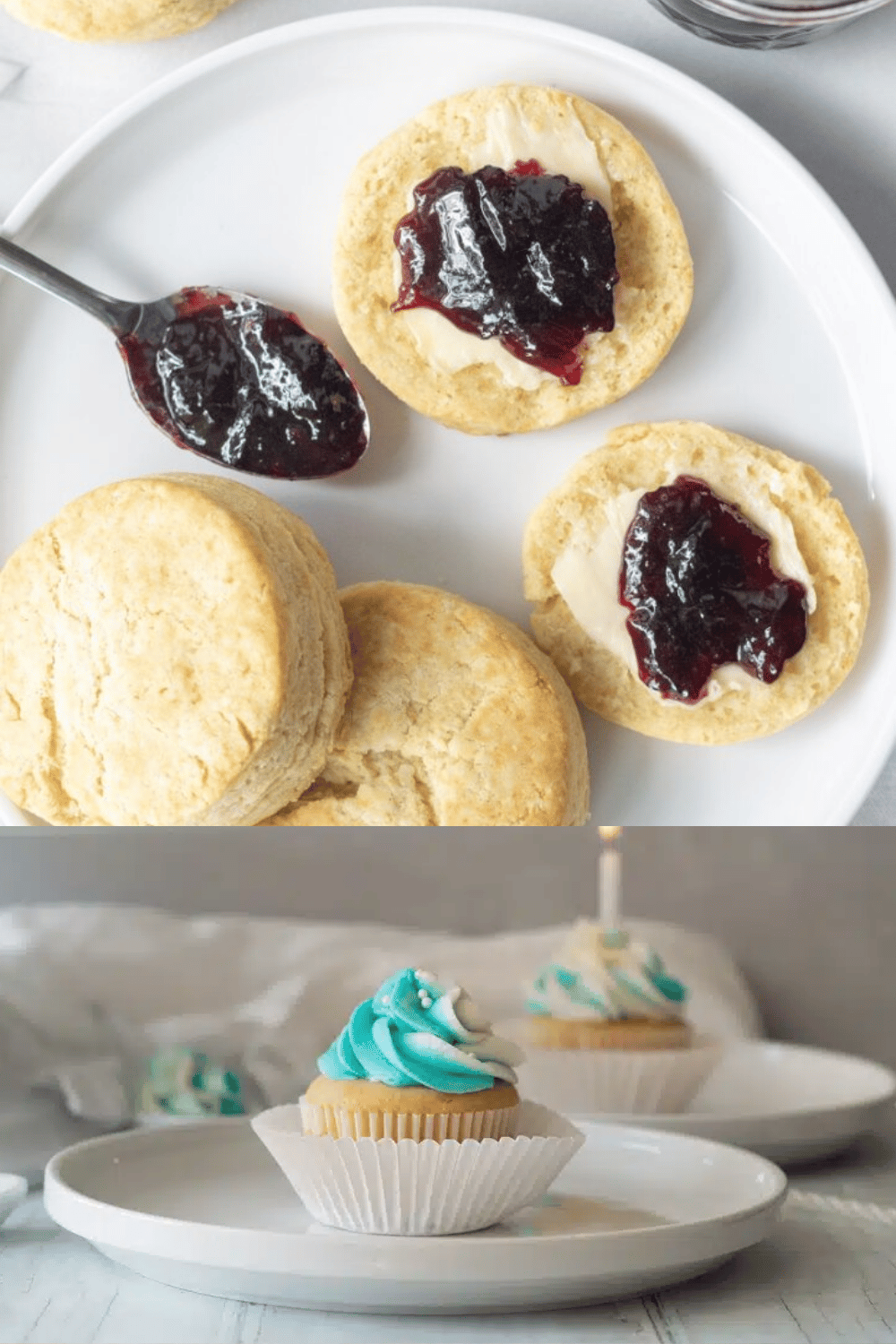 Gluten free baking powder used in gluten free biscuits shown above gluten free cupcakes.
